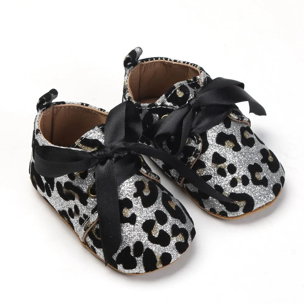 Newborn Baby Shoes Sparkly Soft Soled Baby Shoes 0-1Y Sequin Leopard Baby Shoes Wholesale