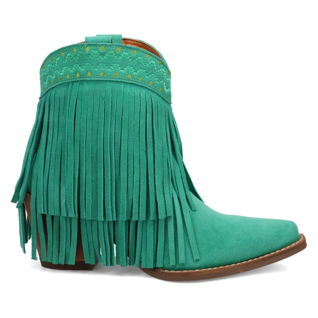 Online Exclusive | Dingo | Tapadero Suede Leather Bootie in Green ** PREORDER