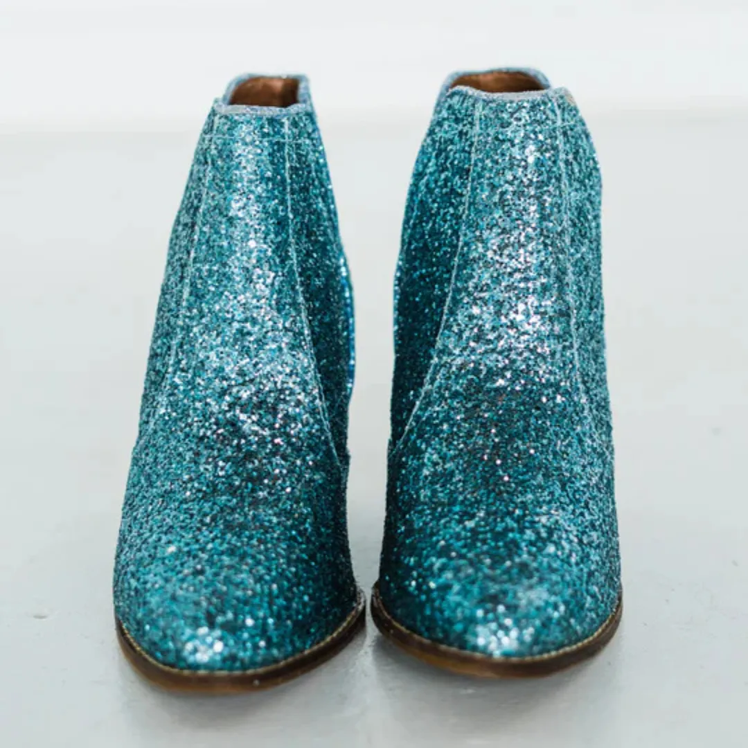 Online Exclusive | Fiera Glitter Booties in Blue