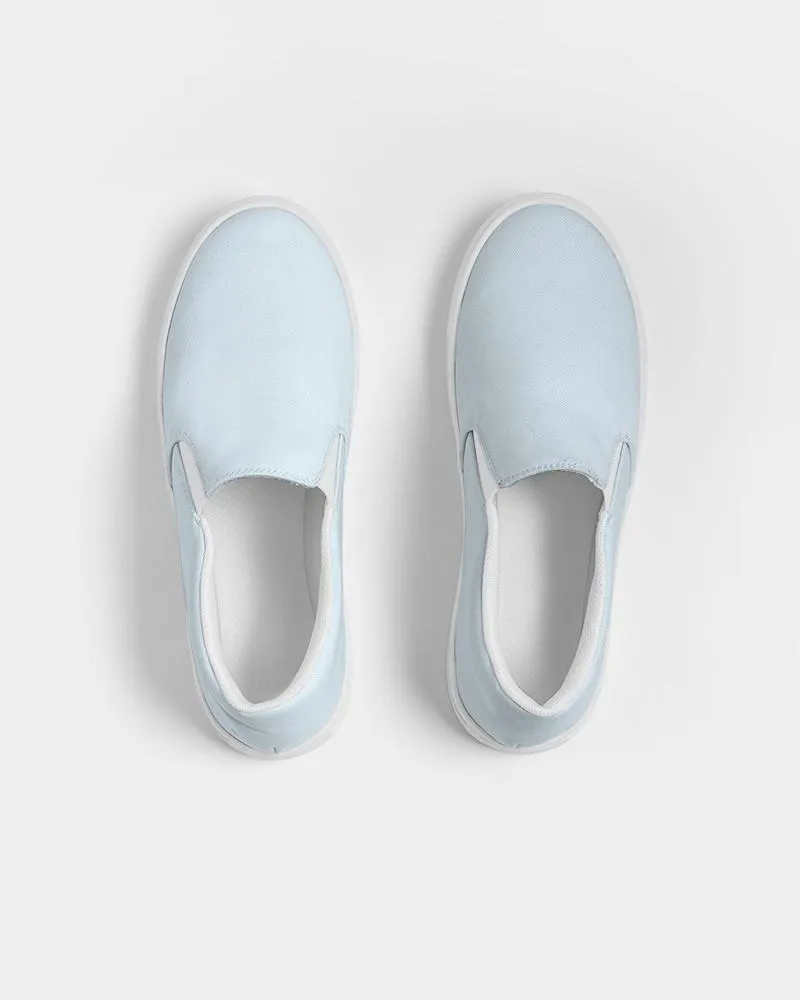 Pale Cyan Slip-On Canvas Sneakers | Women's | Bright Pale Cyan | C10M0Y0K0