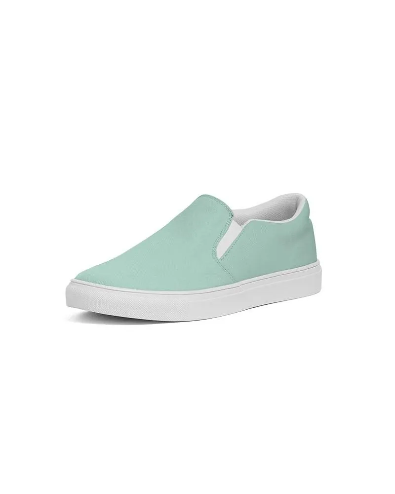 Pale Pastel Cool Green Slip-On Canvas Sneakers | Men's | Bright Pale Pastel Cool Green | C30M0Y22K0