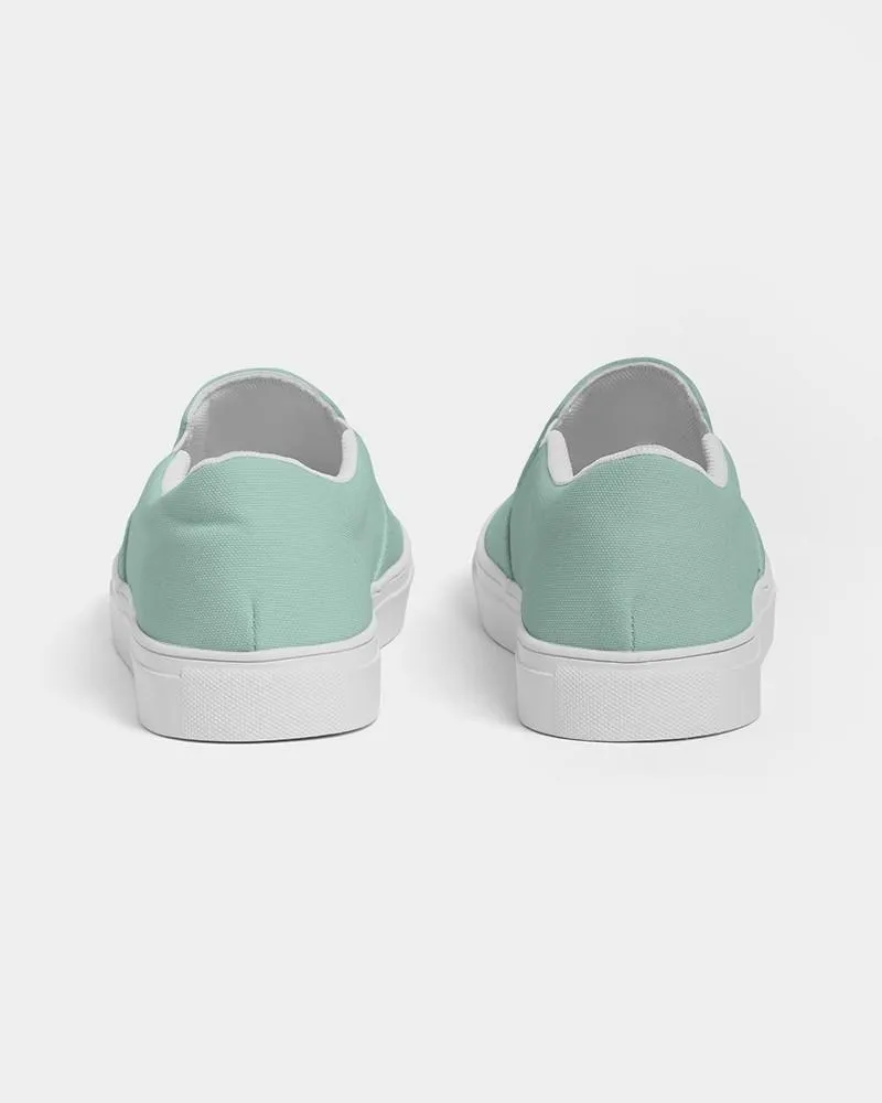 Pale Pastel Cool Green Slip-On Canvas Sneakers | Men's | Bright Pale Pastel Cool Green | C30M0Y22K0