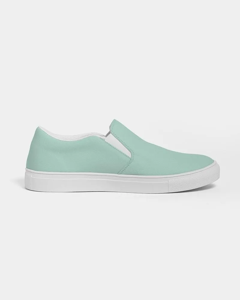 Pale Pastel Cool Green Slip-On Canvas Sneakers | Men's | Bright Pale Pastel Cool Green | C30M0Y22K0