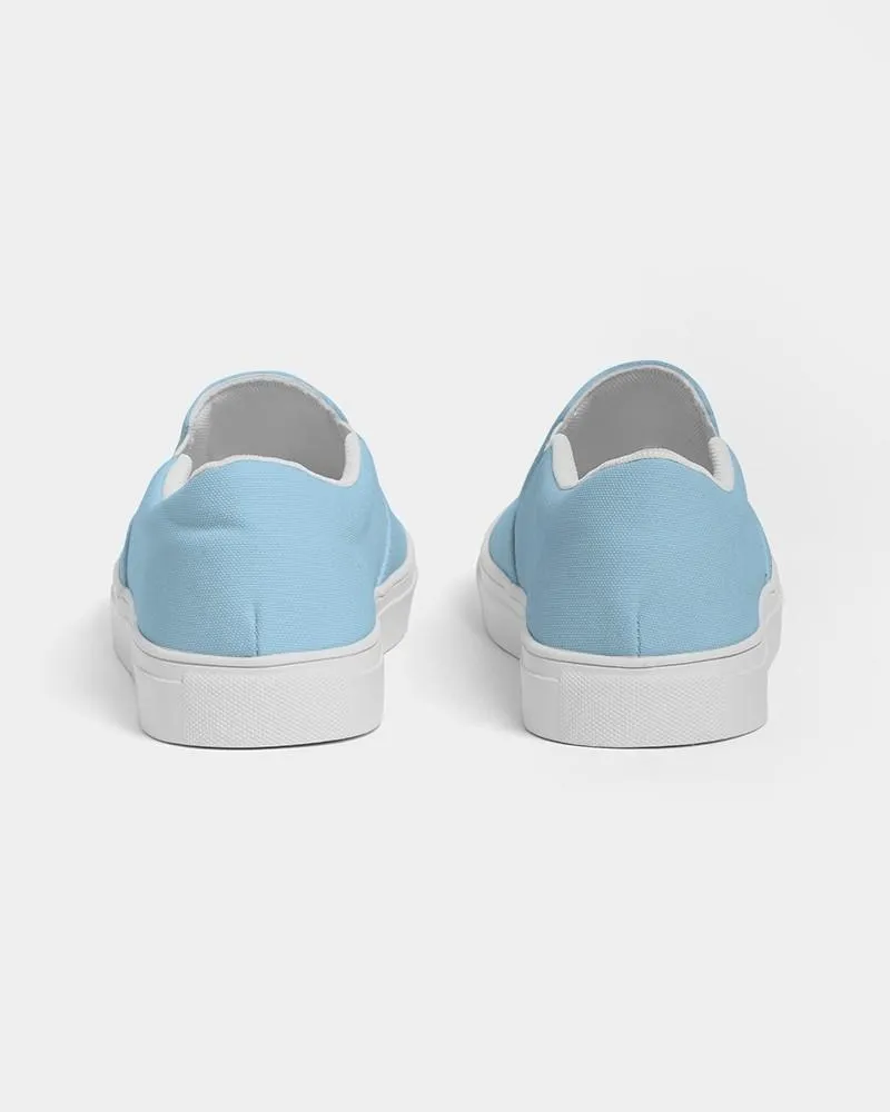 Pale Pastel Cyan Slip-On Canvas Sneakers | Men's | Bright Pale Pastel Cyan | C30M0Y0K0