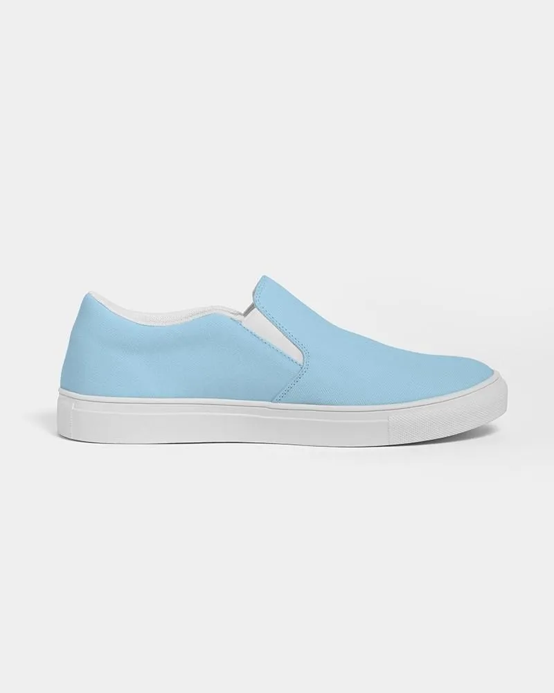 Pale Pastel Cyan Slip-On Canvas Sneakers | Men's | Bright Pale Pastel Cyan | C30M0Y0K0