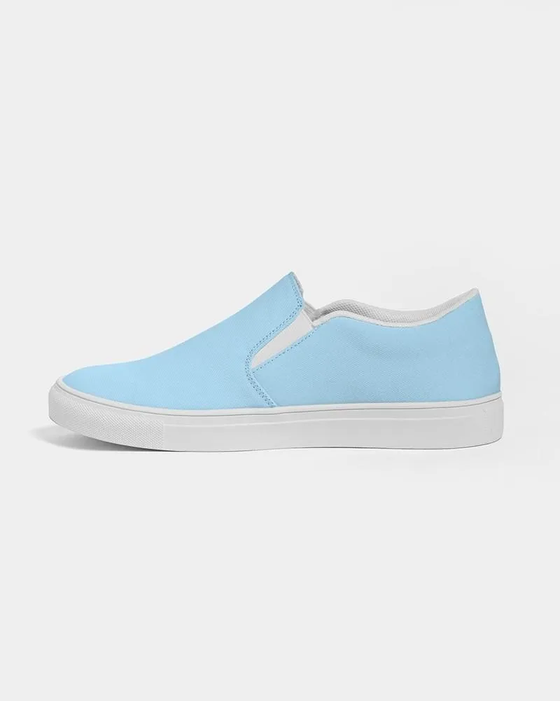 Pale Pastel Cyan Slip-On Canvas Sneakers | Men's | Bright Pale Pastel Cyan | C30M0Y0K0