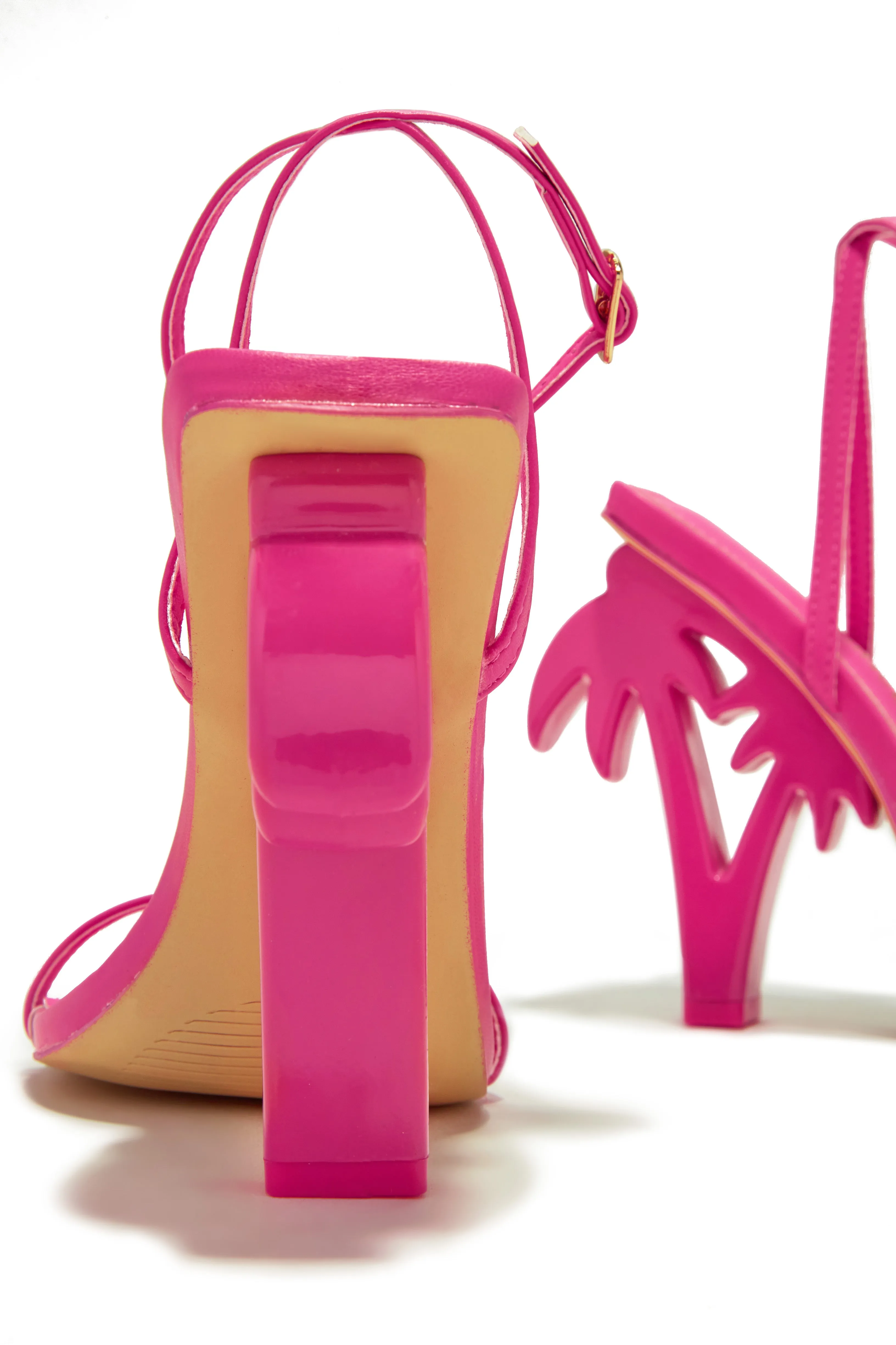 Palm Springs Palm Tree High Heels - Pink