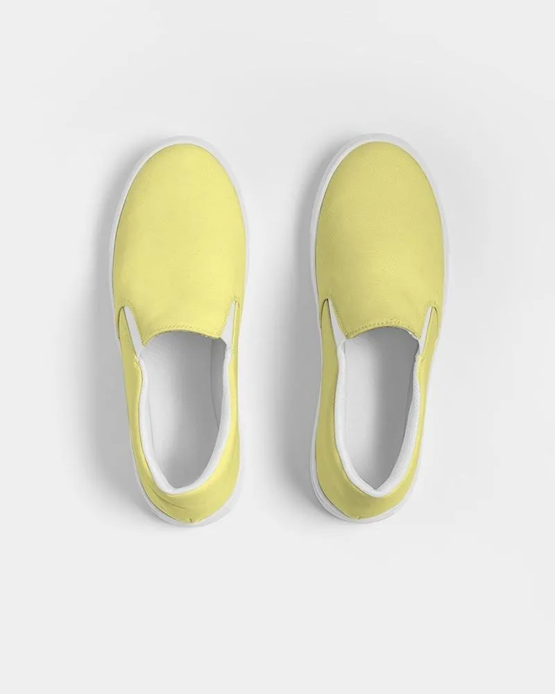 Pastel Yellow Slip-On Canvas Sneakers | Men's | Bright Pastel Yellow | C0M0Y60K0