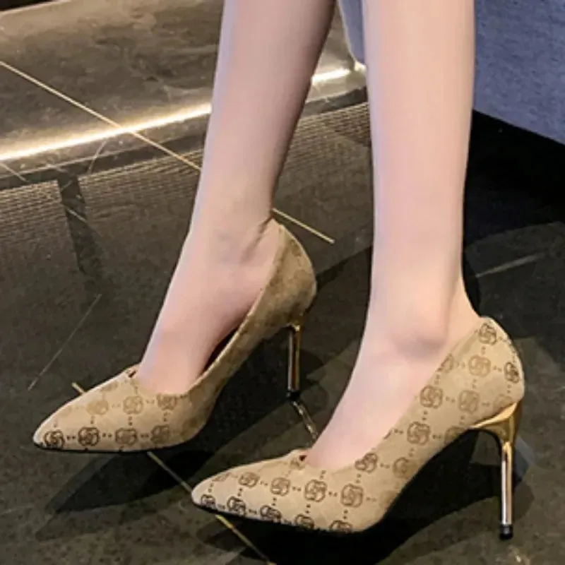 Sexy Pointed Shallow Elegant Brand Design High Heel High Heel