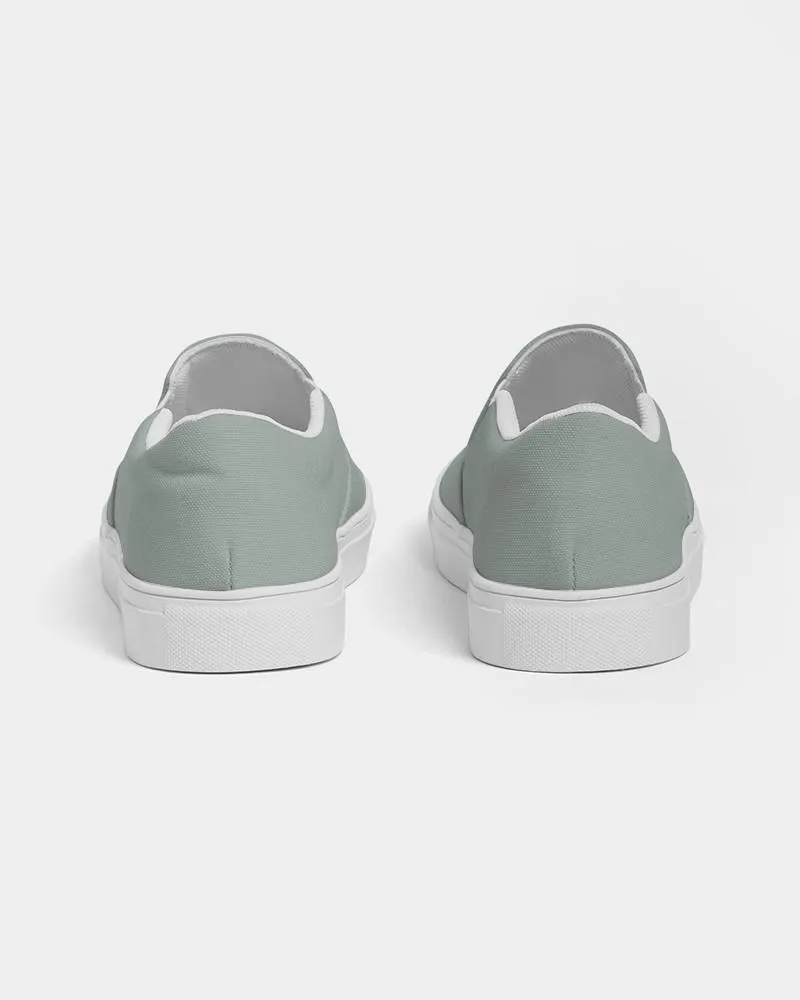 Shaded Pale Green Gray Slip-On Canvas Sneakers | Women's | C10M0Y10K30