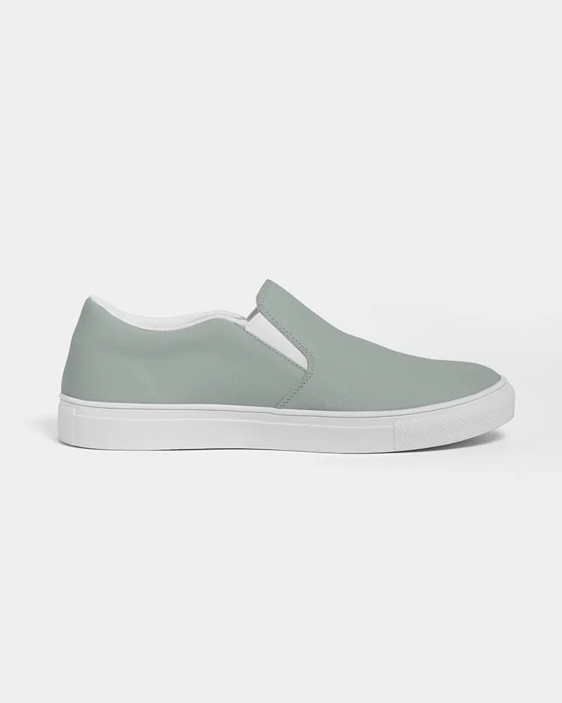 Shaded Pale Green Gray Slip-On Canvas Sneakers | Women's | C10M0Y10K30