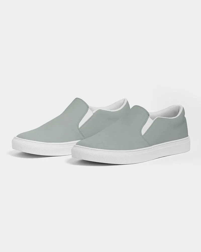 Shaded Pale Green Gray Slip-On Canvas Sneakers | Women's | C10M0Y10K30