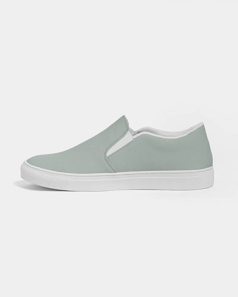 Shaded Pale Green Gray Slip-On Canvas Sneakers | Women's | C10M0Y10K30