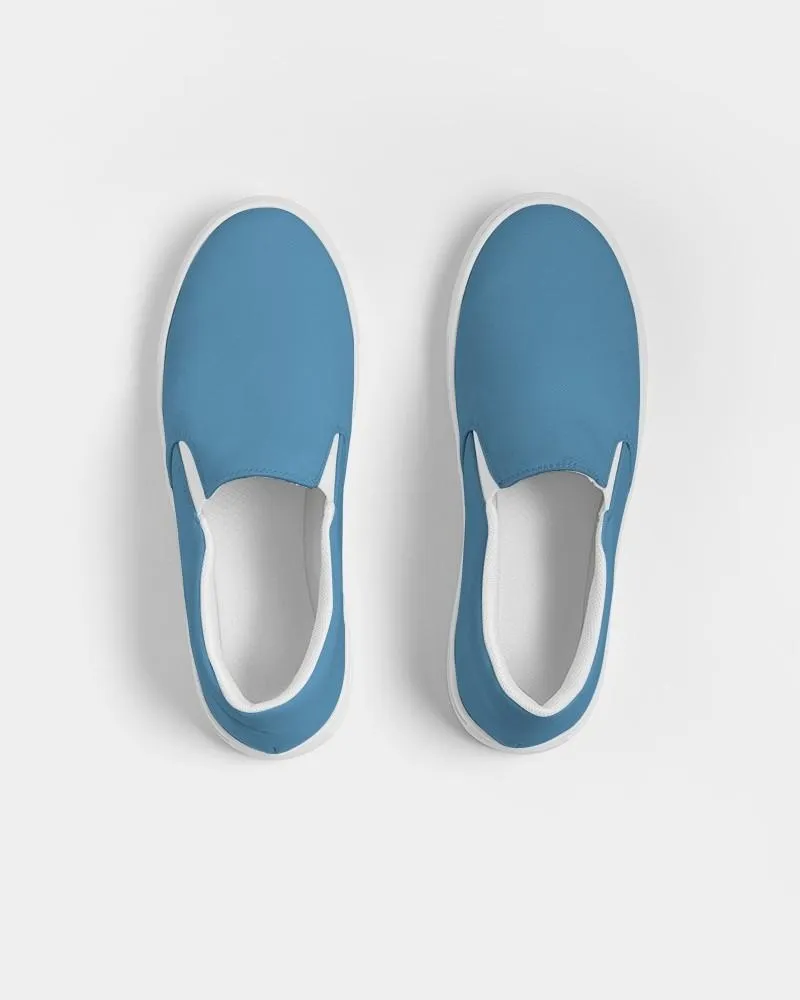 Shaded Pastel Cyan Slip-On Canvas Sneakers | Men's | C60M15Y0K30