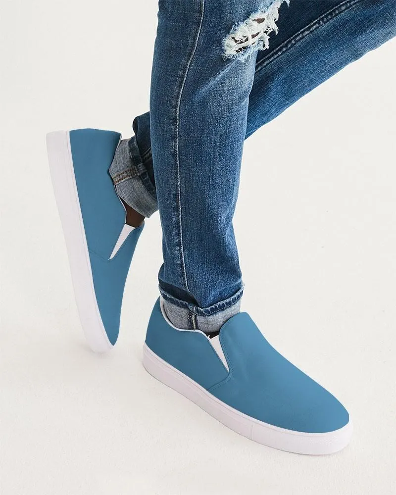 Shaded Pastel Cyan Slip-On Canvas Sneakers | Men's | C60M15Y0K30