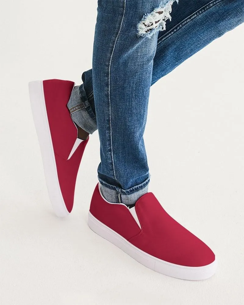 Shaded Red Slip-On Canvas Sneakers | Men's | C0M100Y75K30