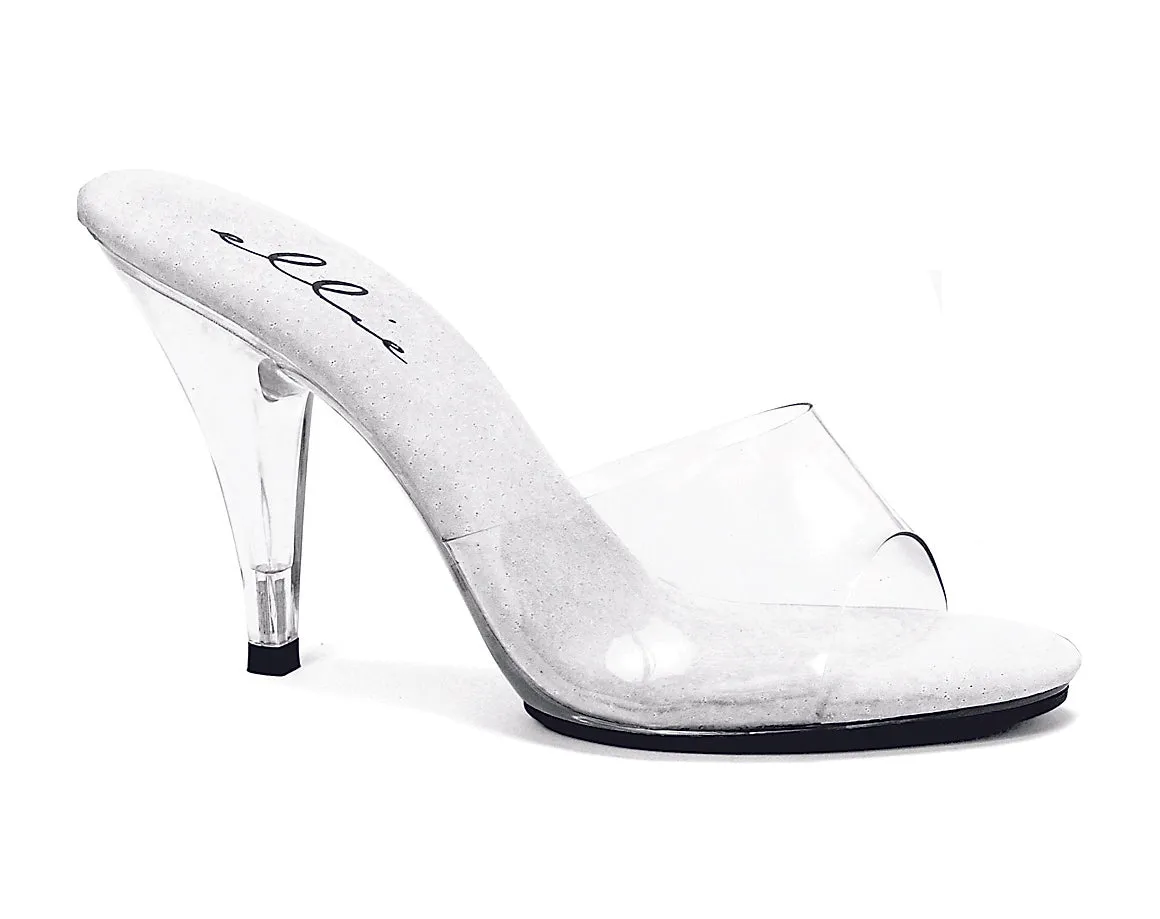 Vanity-405 Clear 4" Heel Mule Sandals