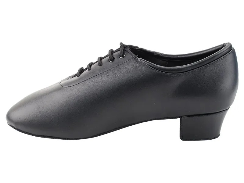 Very Fine Men's Latin Shoes in Black Leather 9336 In Stock