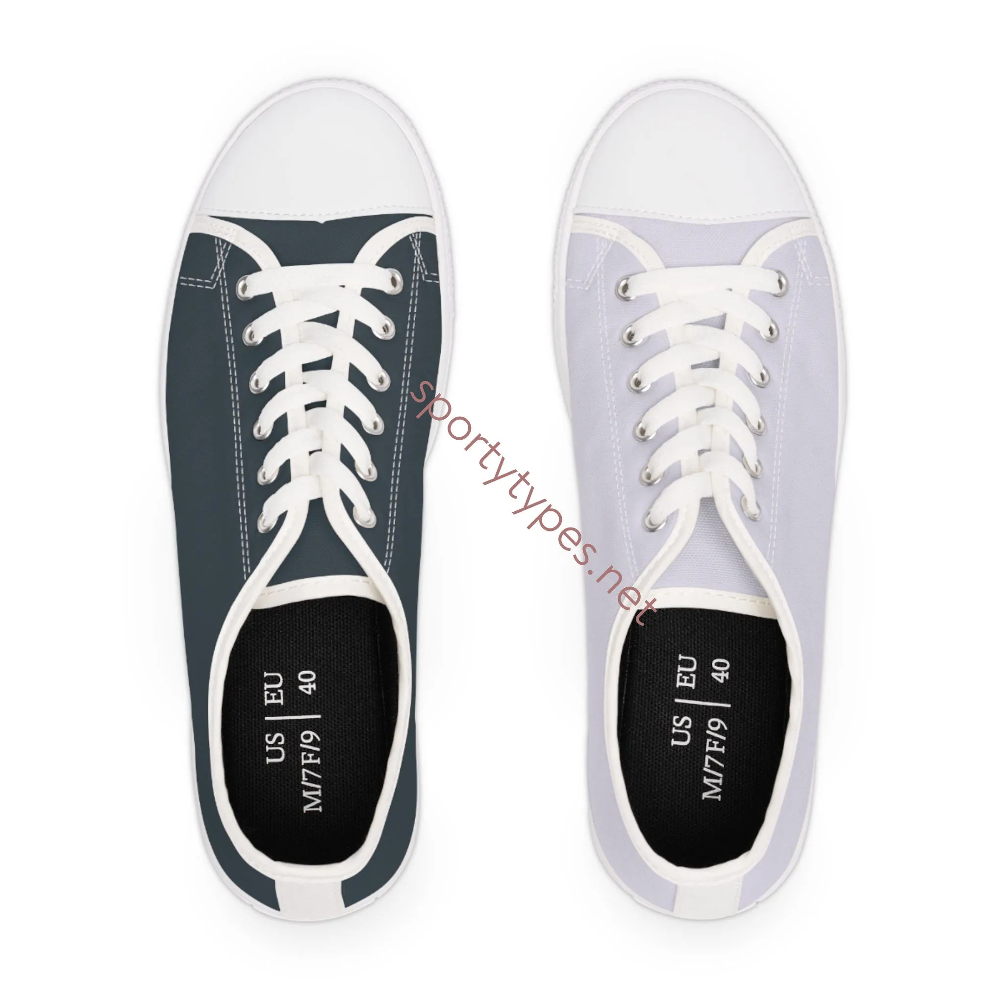 Women's Lavender & Charcoal Mismatched Low Top Sneakers