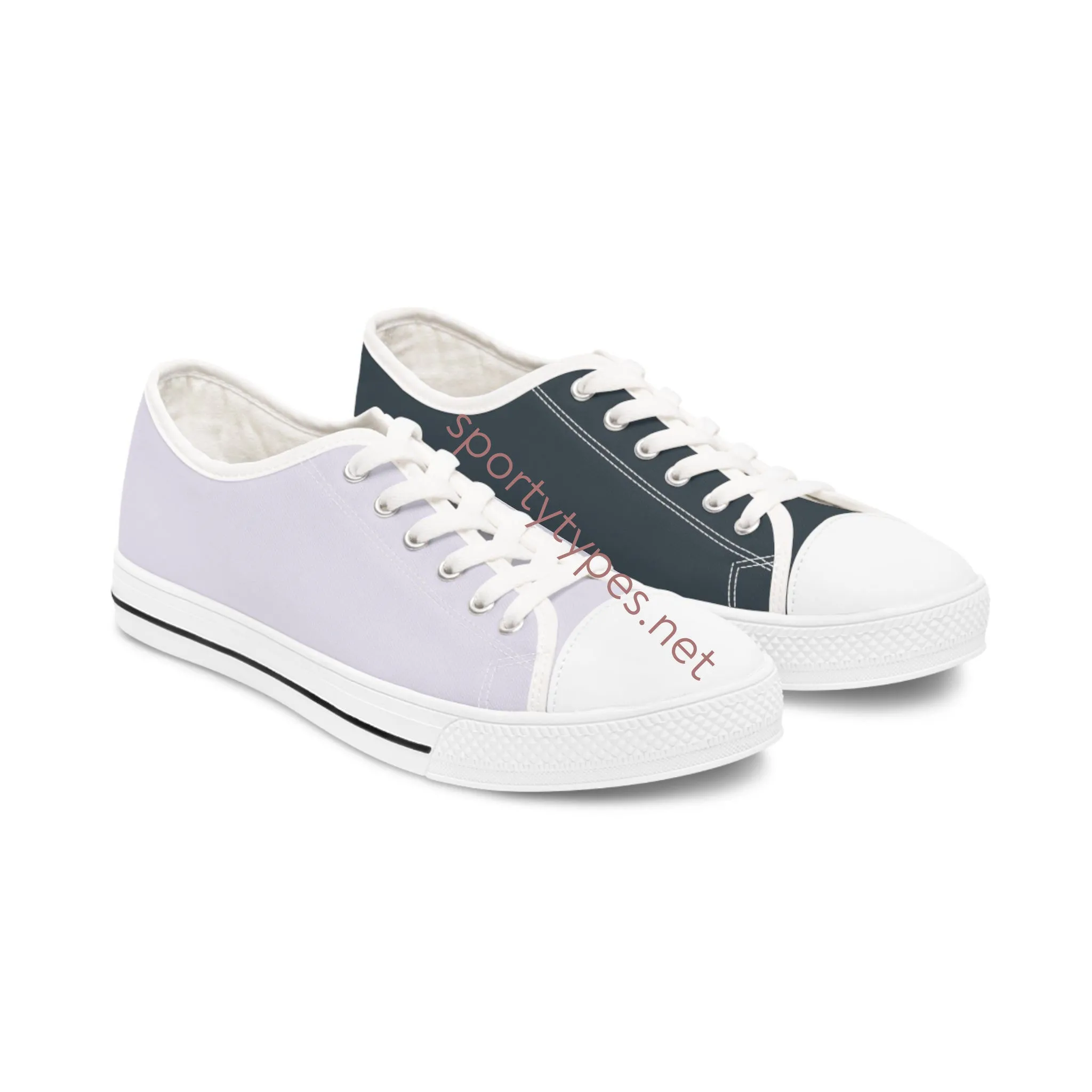 Women's Lavender & Charcoal Mismatched Low Top Sneakers